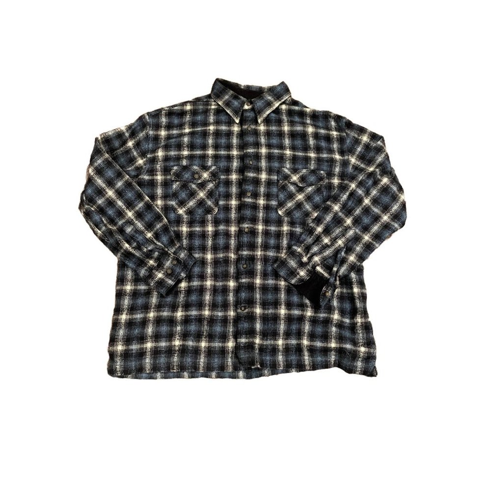Vintage Rare Alaska 1959 Wilderness Blue Flannel Button Down Shirt